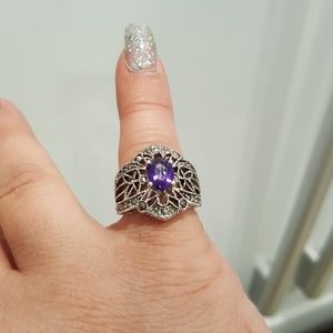 Parklane Marcasite & Amathes Ring -beautiful!